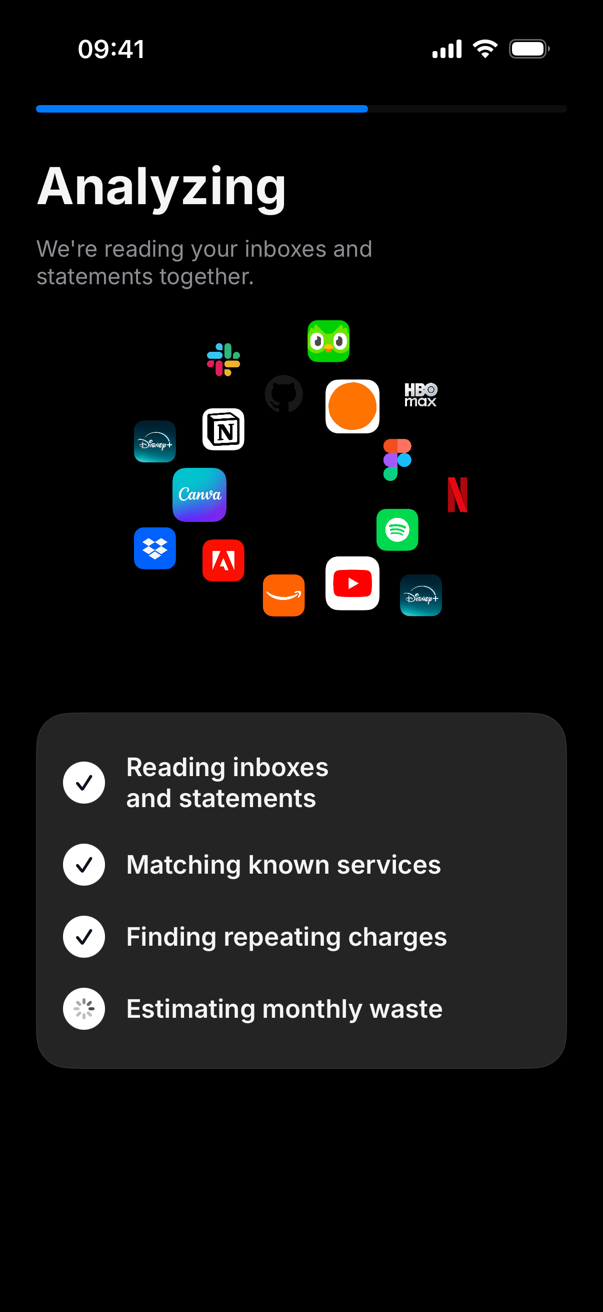Unwanted Subscription analyzing inboxes and statements.